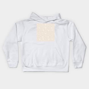 Elegant White Seashells Beige Pattern Kids Hoodie